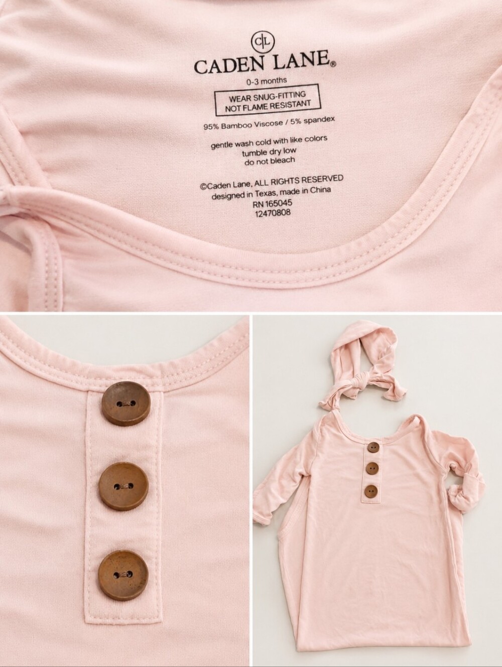 Baby Pink Knotted Gown with Knotted Headband